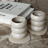 Wave-shaped ceramic mug beige | Mya