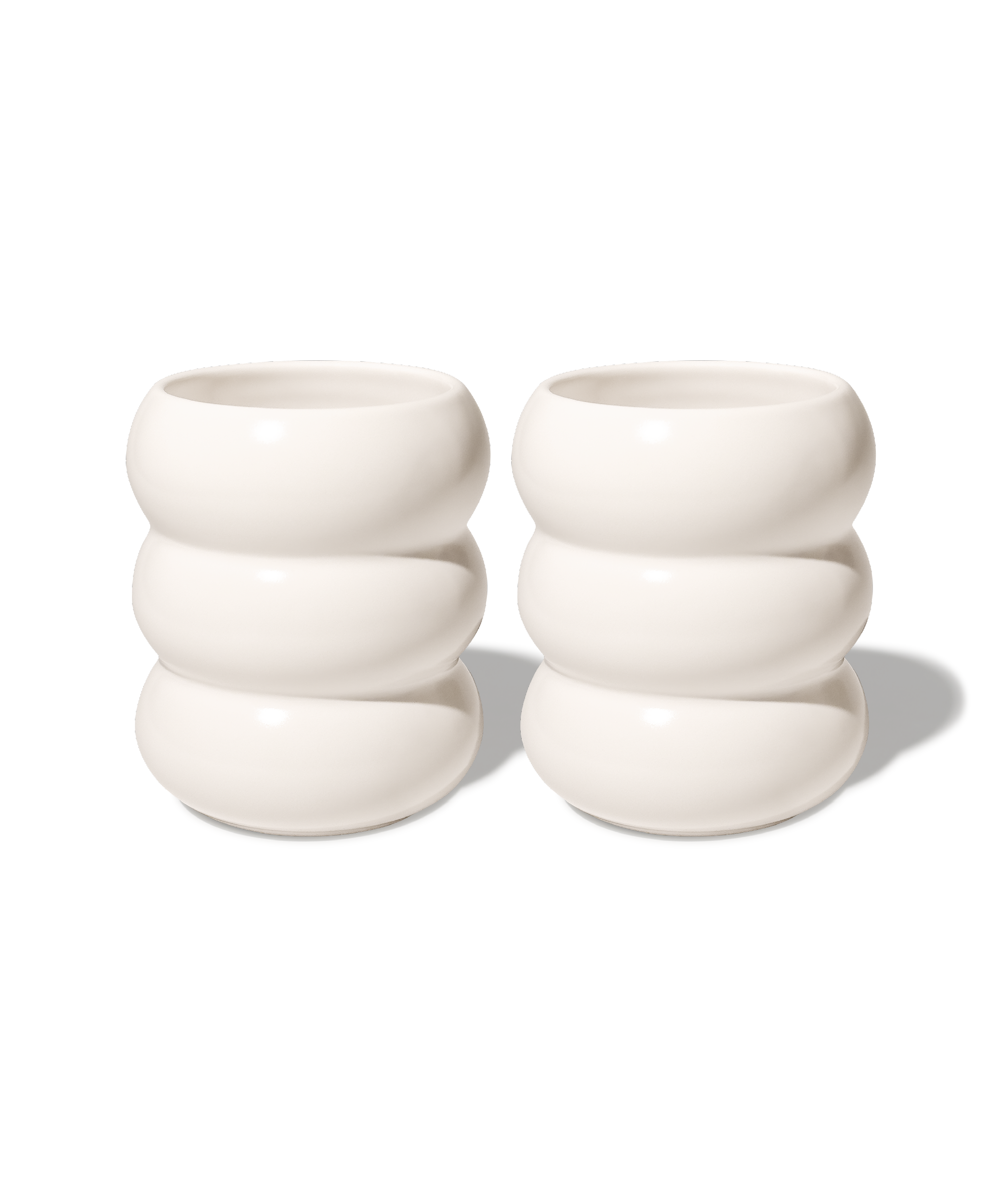 Wave-shaped ceramic mug white | Mya