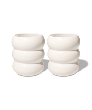 Wave-Shaped Ceramic Mug, White | Mya