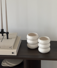 Wave-shaped ceramic mug white (400ml) | Mya