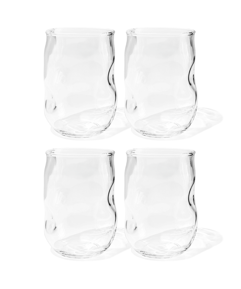 Modernes Trinkglas mit Wölbungen aus der Serie Nizza – Materialdetail