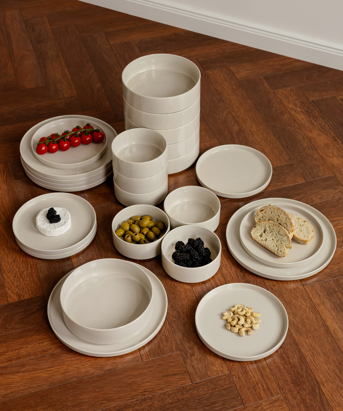 Tableware Set Beige Glossy