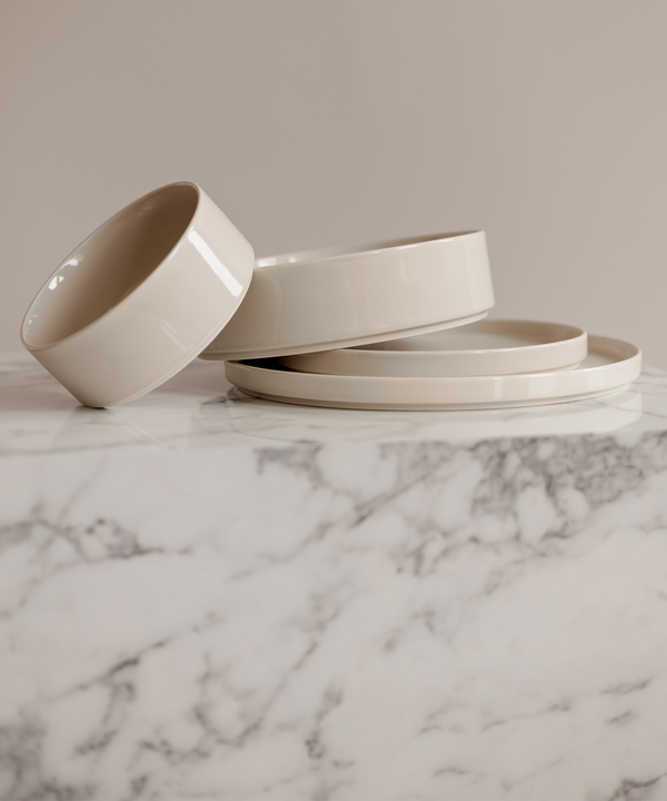 Tableware Set Beige Glossy | Nia