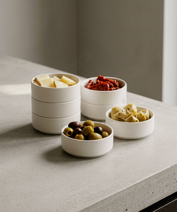 Dip bowls set of 6 in cream white matt | Nia