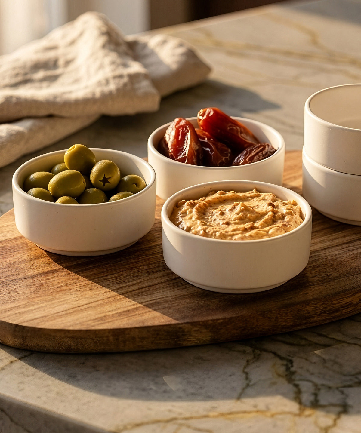 Dipschalen 6er Set in Cremeweiß matt aus der Serie Nia – Größenübersicht