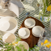Set of 6 dip bowls in cream white with grooves | Nia