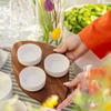 Set of 6 dip bowls in cream white with grooves | Nia