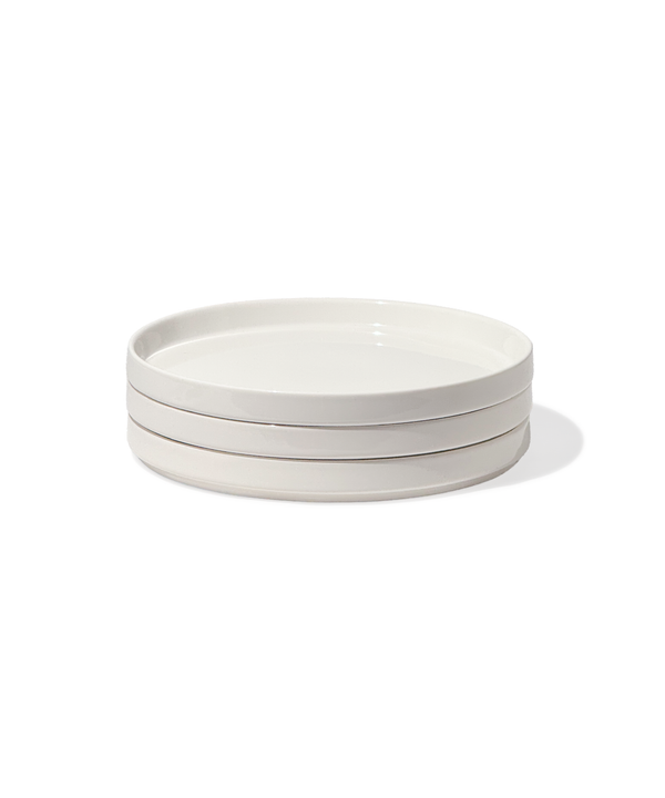 Set of 3 small, cream-white, glossy plates | Nia