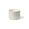 Set of 2 small, ribbed, cream-white, glossy bowls | Nia