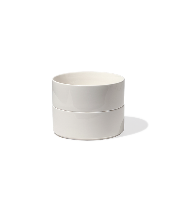 Set of 2 small, cream-white, glossy bowls | Nia
