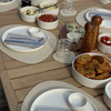 Crockery set cream white grooved | Nia