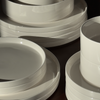 Dinnerware Set with Cups, Cream White Glossy | Nia