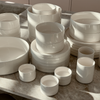 Dinnerware Set with Cups, Cream White Glossy | Nia