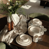 Dinnerware Set with Cups, Cream White Glossy | Nia