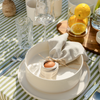 Crockery set cream white grooved | Nia