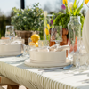 Crockery set cream white grooved | Nia