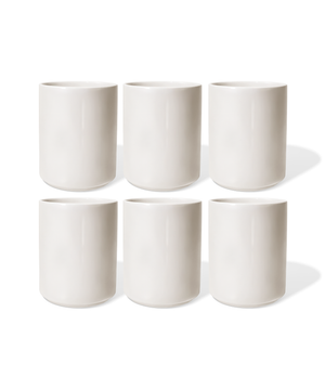 Mugs without handles, set of 6 in cream white | Nia