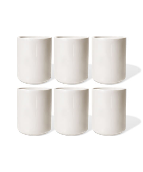 Mugs without handles, set of 6 in cream white | Nia