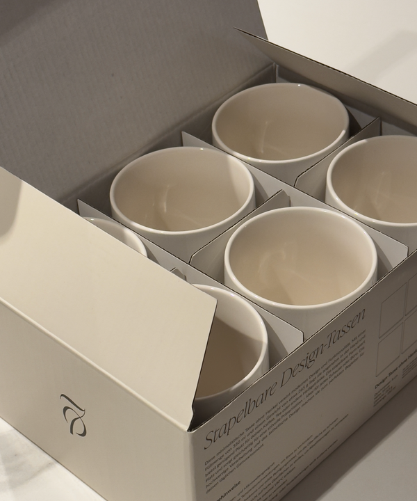 Dinnerware Set with Cups, Cream White Glossy | Nia