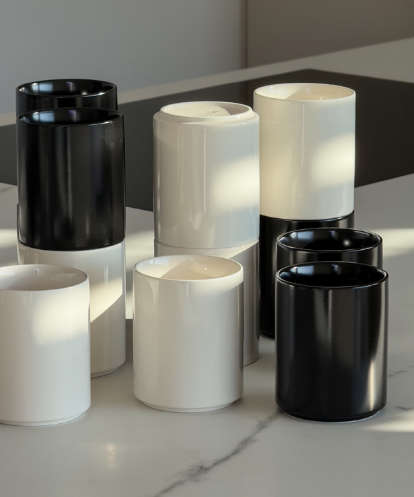 Mugs without handles, set of 6 in cream white | Nia