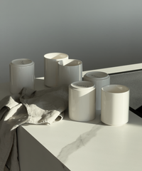 Cups without handles in a set of 6 in cream white | Nia