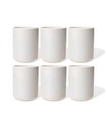 Mugs without handles, set of 6 in matte cream white | Nia