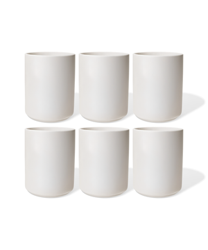 Mugs without handles, set of 6 in matte cream white | Nia