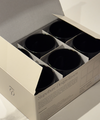 Cups without handles in a set of 6 in black | Nia