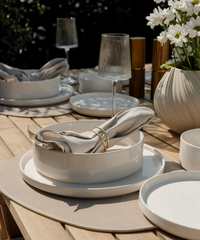 Teller- und Glasuntersetzer Taupe/Creme | Jade