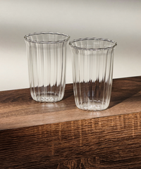 Glass in striped design with ruffled rim (400ml) | Norway