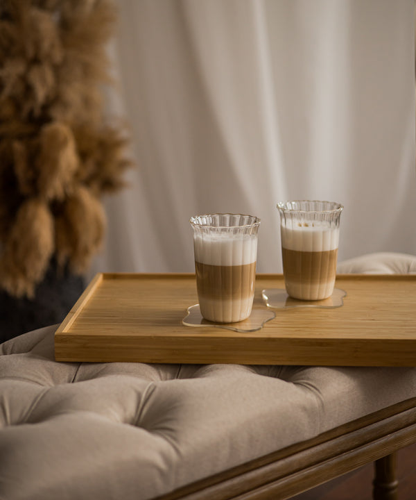 Striped drinking glass with ruffled rim | Norway