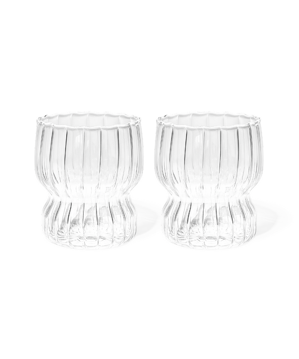 Curvy design glass in striped look (300ml) | Norway
