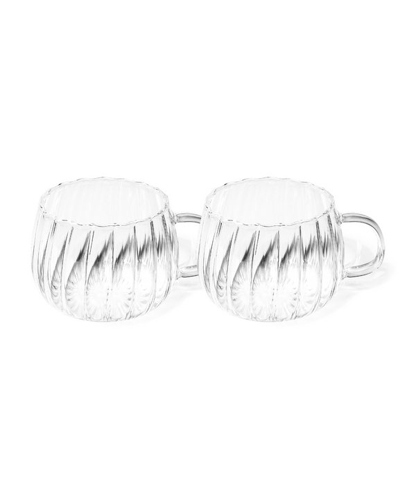 Glass cup in striped design (400ml) | Norway
