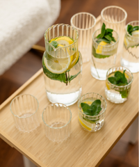 Water carafe & glass set striped design | Norway