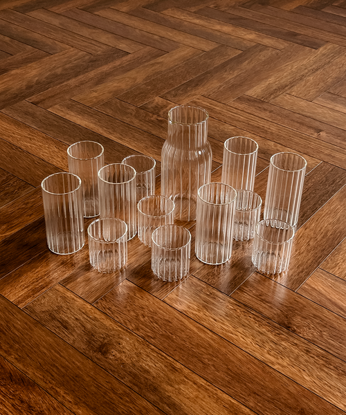 Wasserkaraffe im Streifen-Design, Serie Norway – Draufsicht