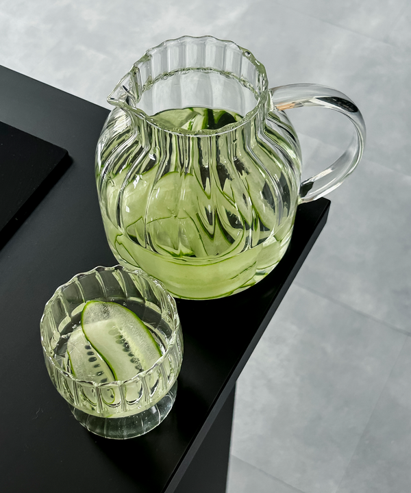 Tea Carafe & Glass Cups Set Striped Design | Norway