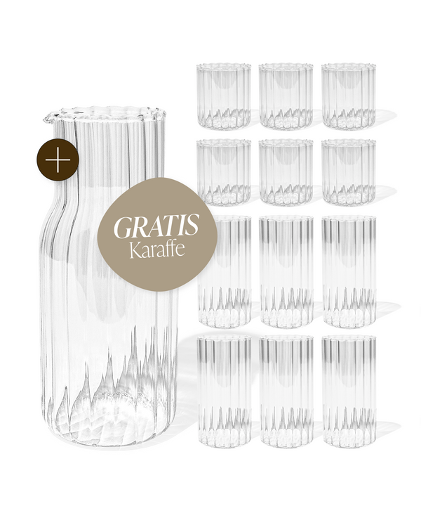 12-piece glass set + FREE carafe | Norway