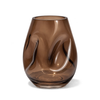 Small Glass Vase in Brown Smoked Glass with an Organic Curved Silhouette | Nuru