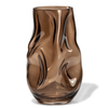 Large Glass Vase in Brown Smoked Glass with an Organic Curved Silhouette | Nuru