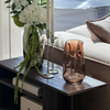 Large Glass Vase in Brown Smoked Glass with an Organic Curved Silhouette | Nuru