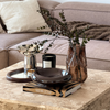 Large Glass Vase in Brown Smoked Glass with an Organic Curved Silhouette | Nuru