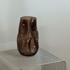 Large Glass Vase in Brown Smoked Glass with an Organic Curved Silhouette | Nuru