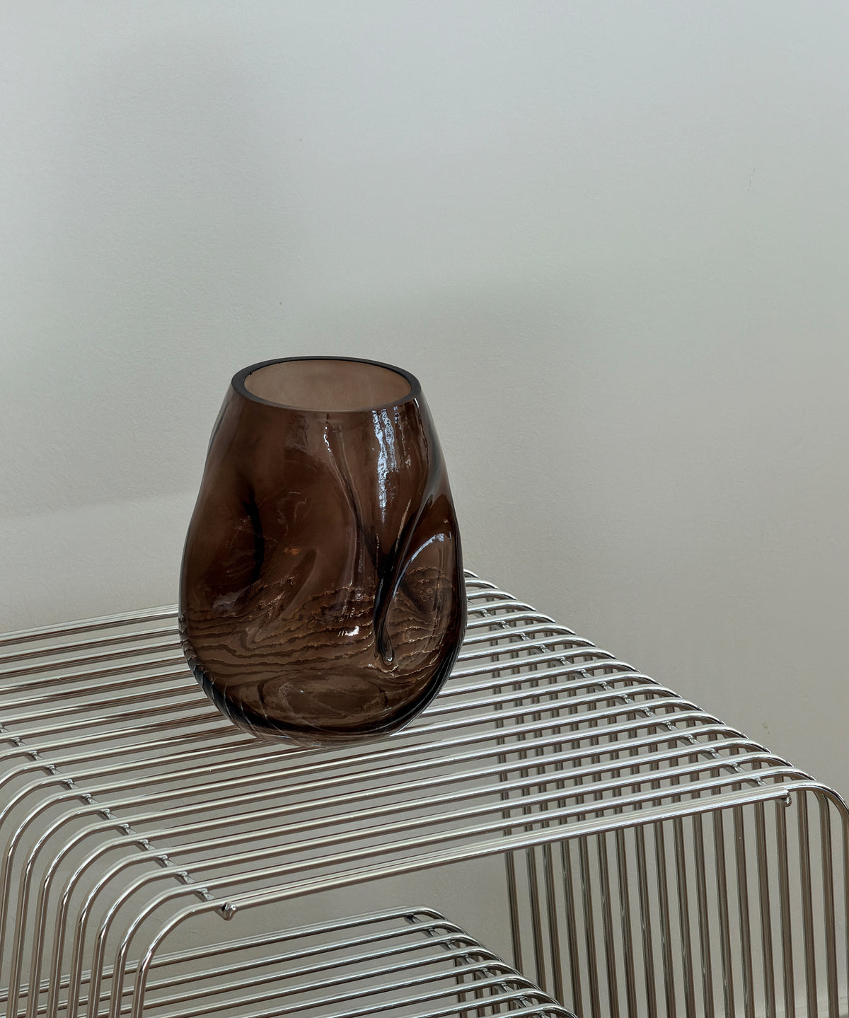 Glass Vase Duo in Brown Smoked Glass | Nuru