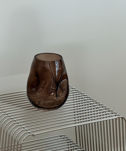 Glass Vase Duo in Brown Smoked Glass | Nuru