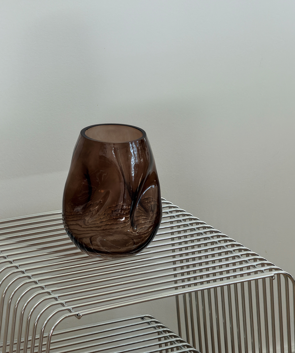 Glass Vase Duo in Brown Smoked Glass | Nuru