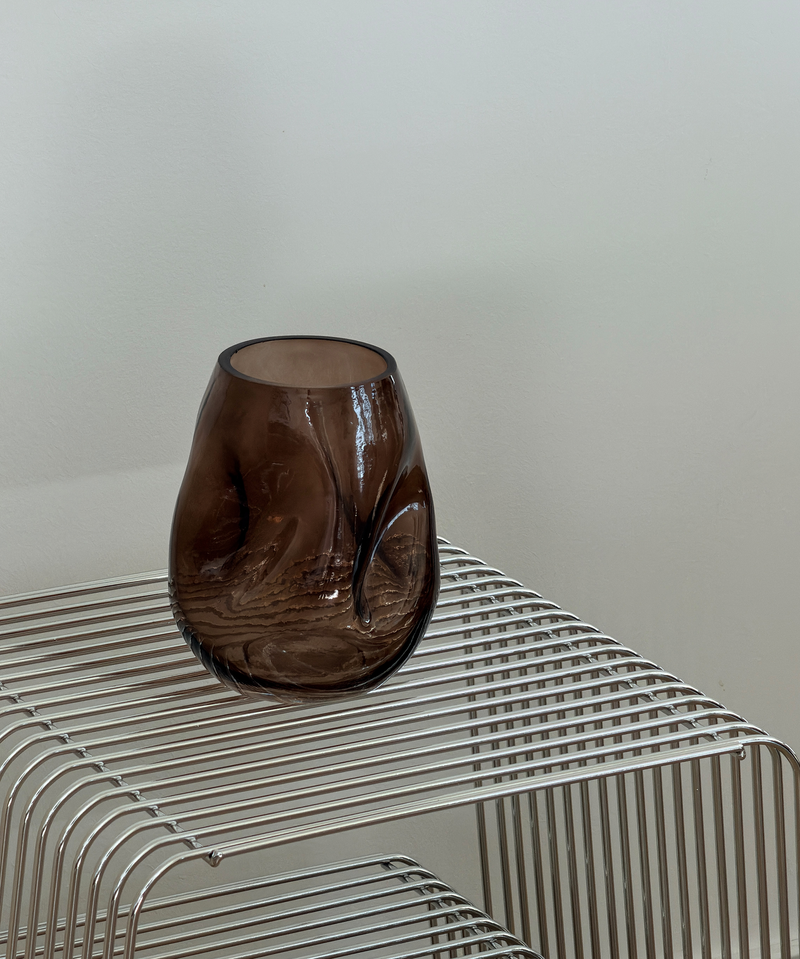 Glass Vase Duo in Brown Smoked Glass | Nuru