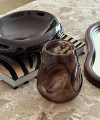 Glass Vase Duo in Brown Smoked Glass | Nuru