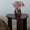 Small Glass Vase in Brown Smoked Glass with an Organic Curved Silhouette | Nuru