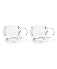 Glass cup in Scandinavian stripe design (400ml) | Oslo