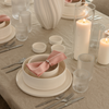 Set of 6 dip bowls in cream white with grooves | Nia
